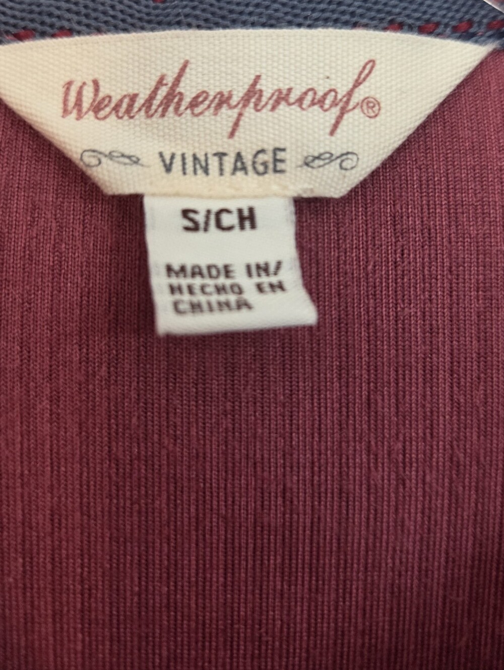Weatherproof Raspberry/Red Ribbed Long Sleeve Button Down NWT Size S - Picture 7 of 9